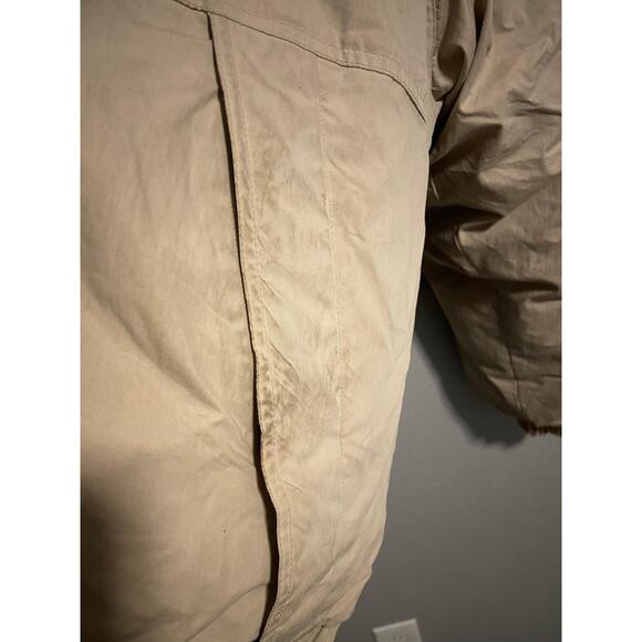 Eddie Bauer Jacket Mens XL Tall Beige Goose Down Puffer Winter Coat Outdoor READ - Picture 4 of 12